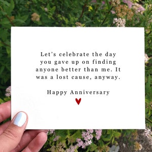 Cartão de aniversário engraçado para o marido, presente de aniversário de um ano, cartão de felicitações de casamento, cartão de relacionamento engraçado, cartão para namorado