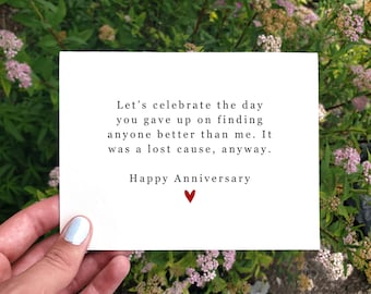 Tarjeta de aniversario divertida para marido, regalo de aniversario de un año, tarjeta de felicitación de boda de matrimonio, tarjeta de relación divertida, tarjeta para novio