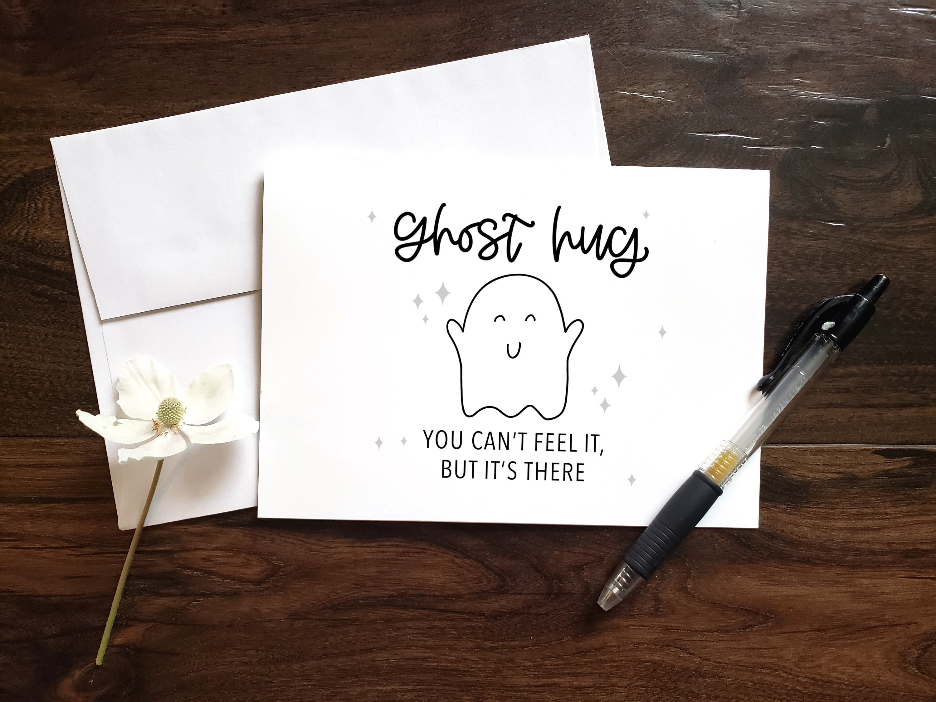 Mss You Card Pack, Ghost Hug Card, Get Well Soon Card, Send Love Card, Vrtual Hug Card, Cute - View #3