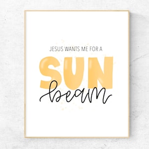 Jesus Wants Me For A Sunbeam Printable Wall Art, LDS Primary Quote Print, LDS Wall Art, Nursery Decor, I Am A Child Of God, LDS Primary Art