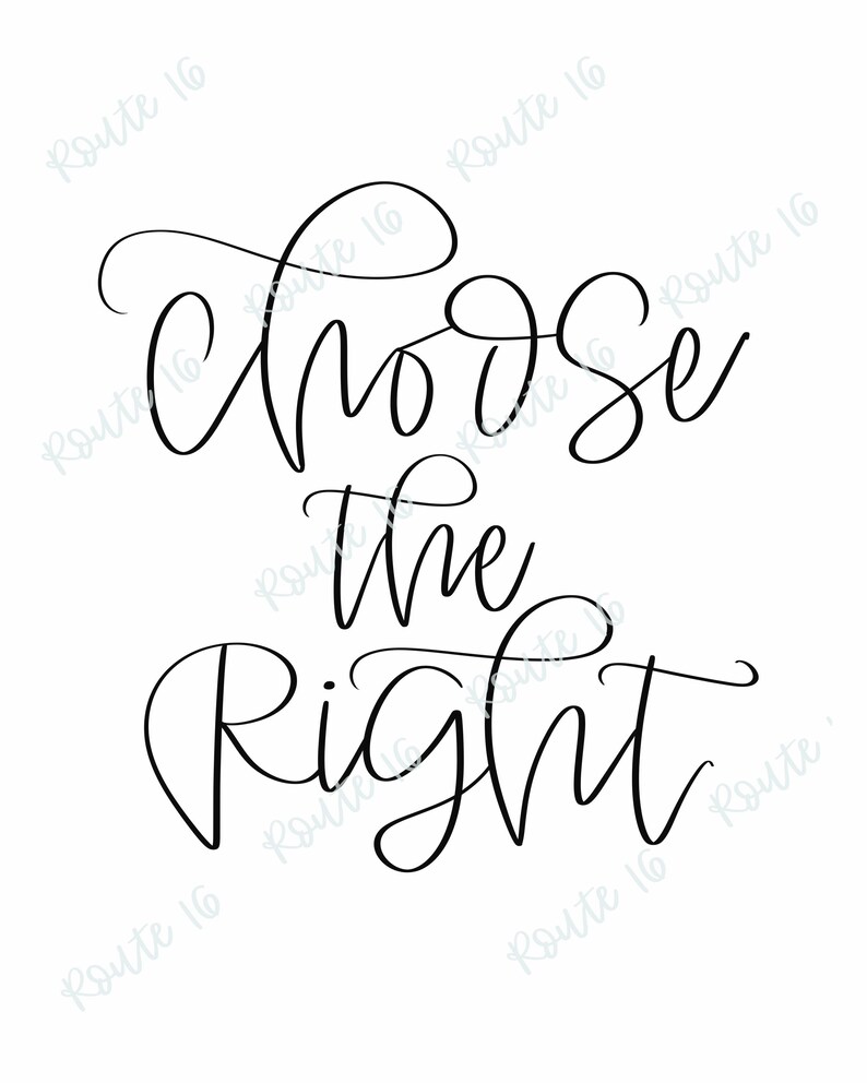 CTR Choose the Right Printable, LDS Quote, LDS Primary, Minimalist Wall ...