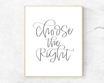 CTR Choose The Right Printable, LDS Quote, LDS Primary, Minimalist Wall Art Print, Baptism lds, I Am A Child Of God, Lds Primary Art