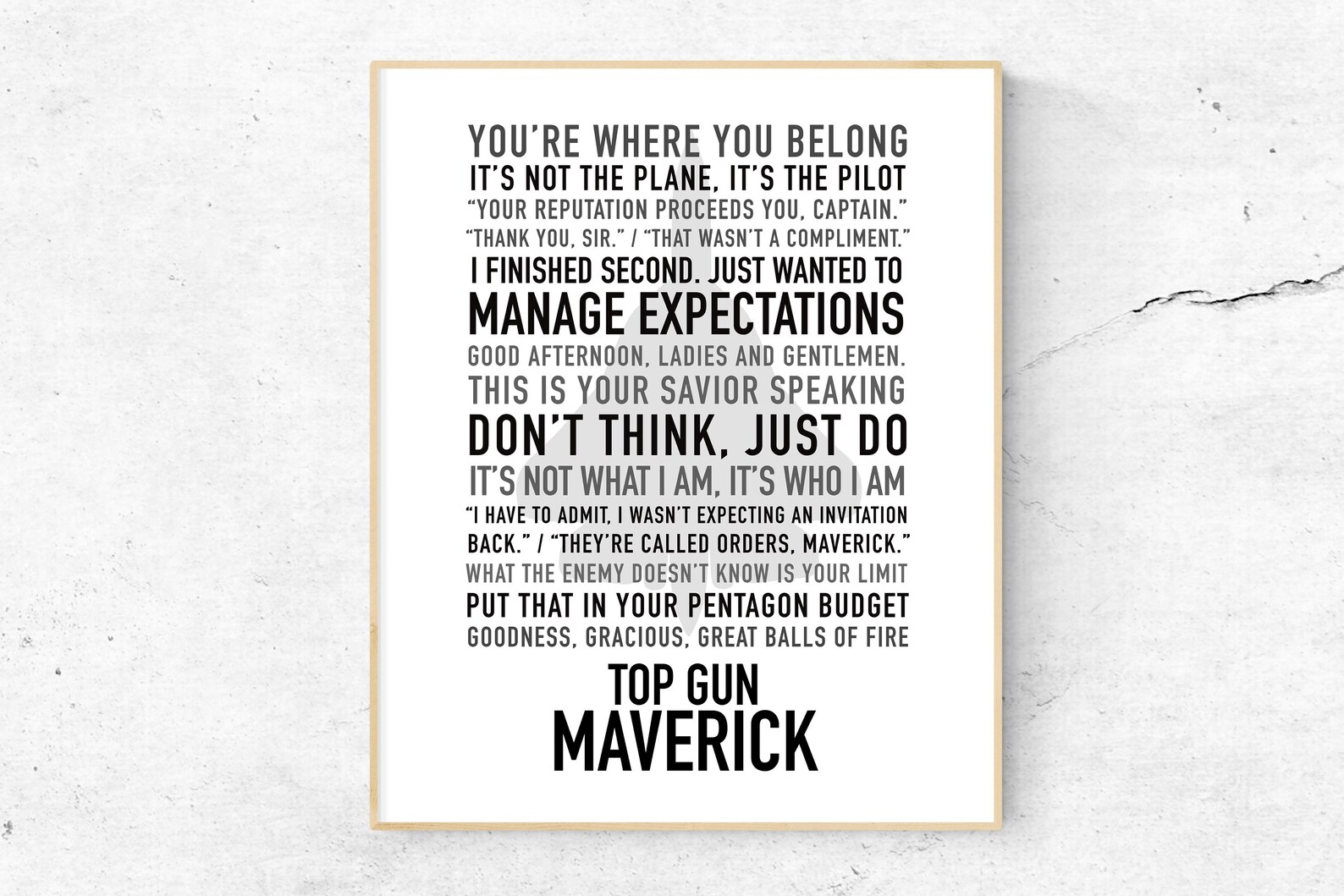 Top Gun Maverick Printable Quotes Top Gun Wall Art Pete Etsy Ireland