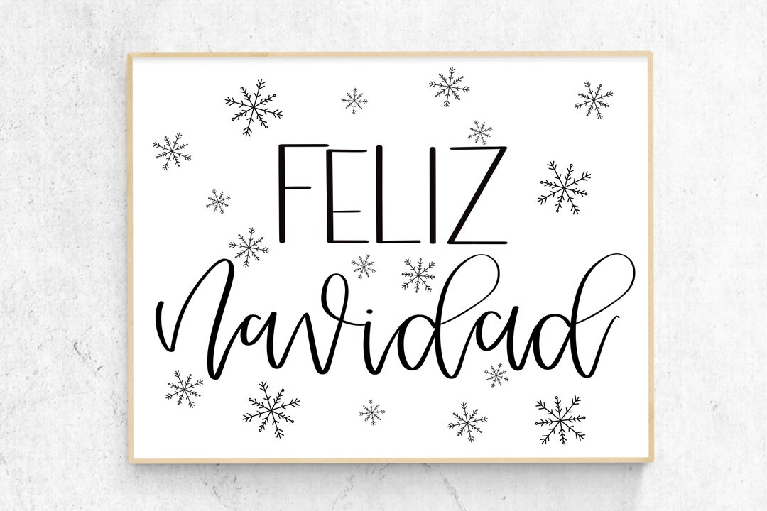 Feliz Navidad Printable Wall Art, Christmas Decor, Feliz Navidad Wall ...