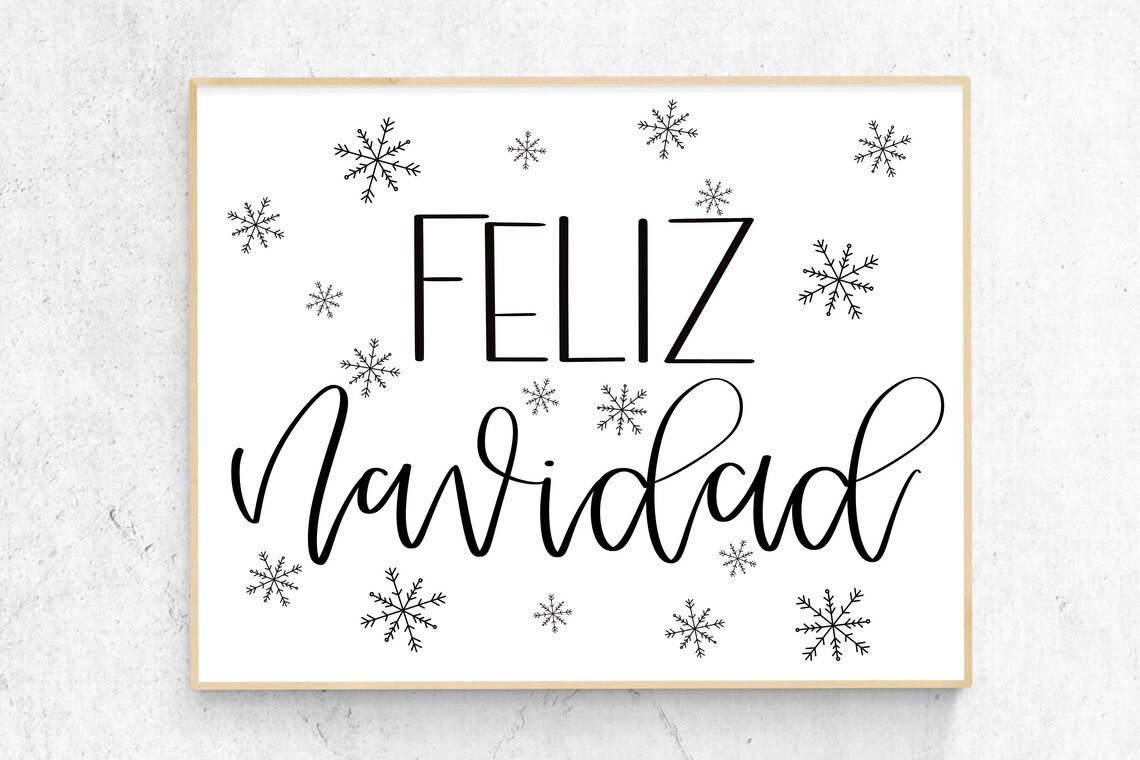 Feliz Navidad Printable Wall Art Christmas Decor Feliz Navidad Wall