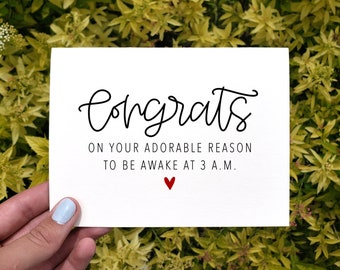 Printable Congrats On Your Adorable Reason To be Awake At 3am Card, Funny Baby Shower Card, New Mom Card, New Baby Card, Pregnancy Gift