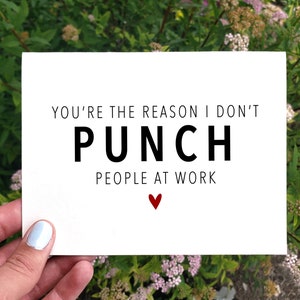 Jij bent de reden dat ik geen mensen op het werk sla, afdrukbare je bent een geweldige kaart, grappige collega-kaart, gewoon omdat kaart, grappige collega cadeau