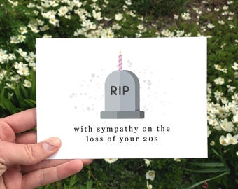 Carte d&#39;anniversaire drôle à imprimer, 30e anniversaire, cadeau d&#39;anniversaire BFF, RIP vos 20 ans, joyeux 30e carte, carte pour mari, carte d&#39;anniversaire meilleur ami