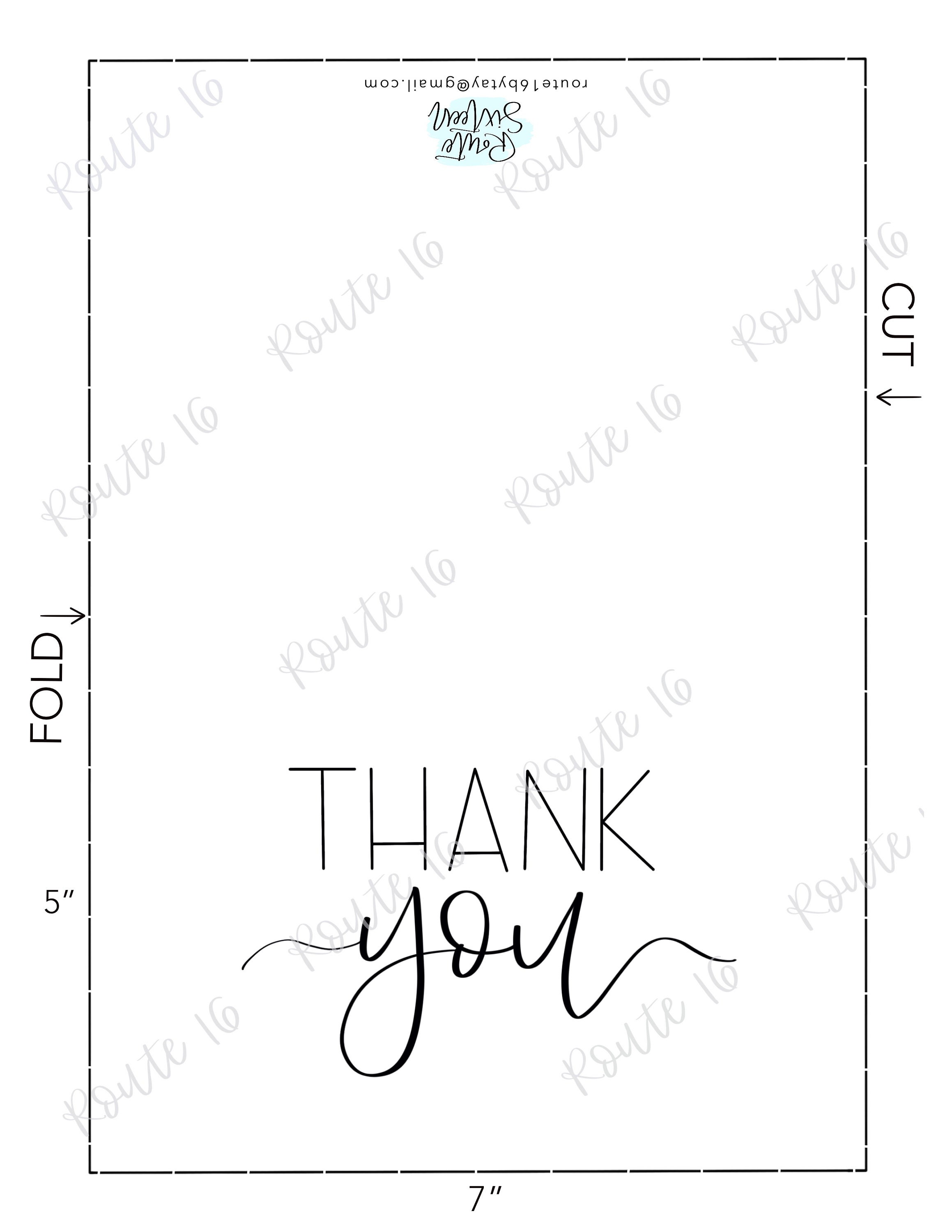 Printable Thank You Card, Digital Thank You Card, Instant Download Card ...