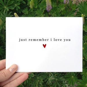 Afdrukbare I Love You-kaart, Just Remember I Love You-kaart, digitale download, valentijnskaart, jubileumkaart, romantische kaart voor vriendin