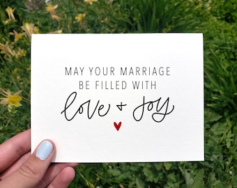 May Your Marriage Be Filled With Love And Joy, Printable Wedding Congrats Card, Card for Bride And Groom, Cute Wedding Engagement Card