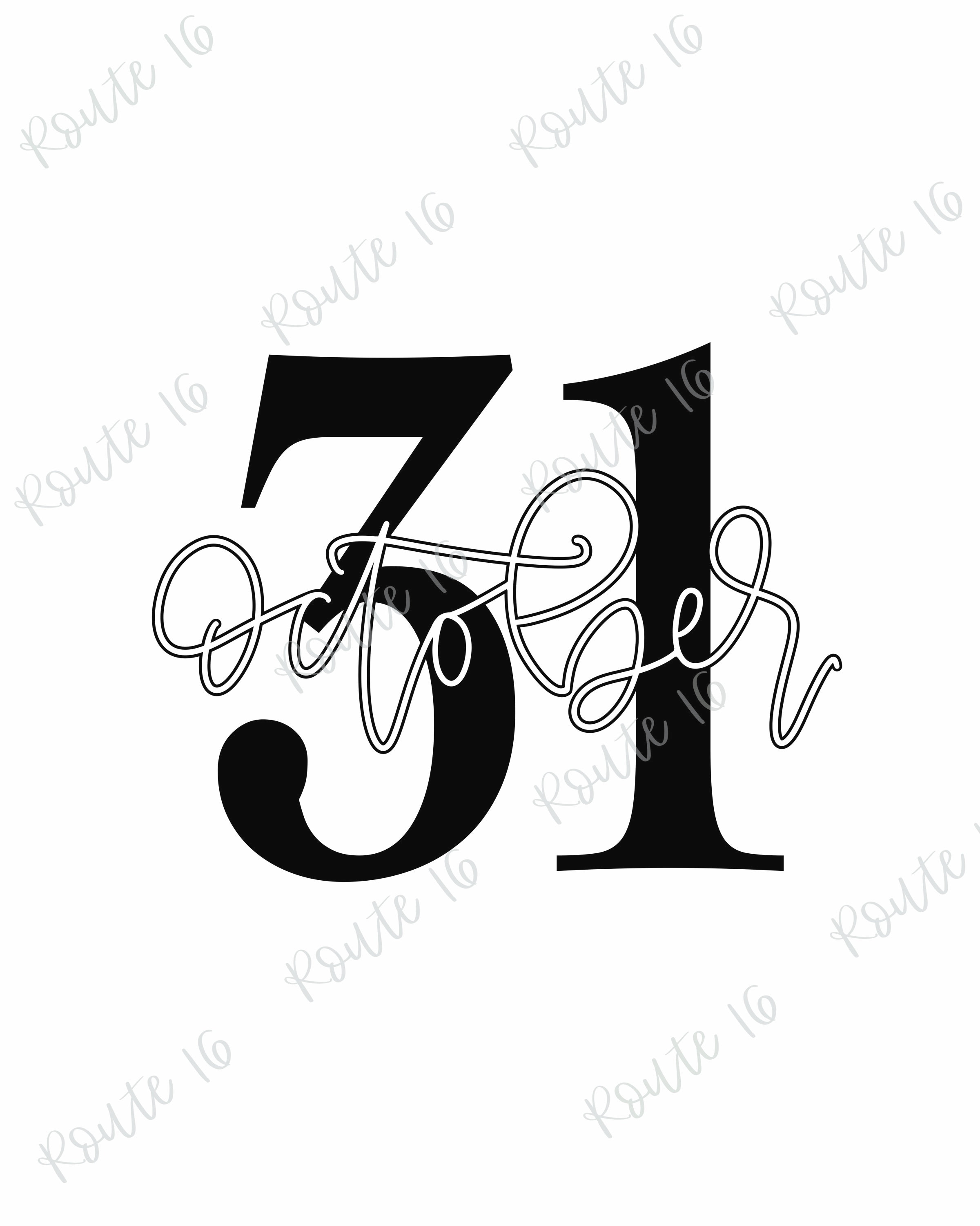 October 31 Printable Halloween Wall Art Halloween Sign - Etsy