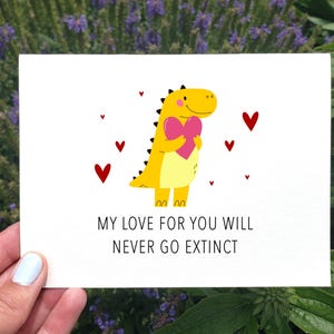 Tarjeta de aniversario divertida para imprimir, tarjeta de San Valentín con dinosaurios, tarjeta de San Valentín para él y para niños, tarjeta de amor divertida, tarjeta de cumpleaños divertida para el esposo