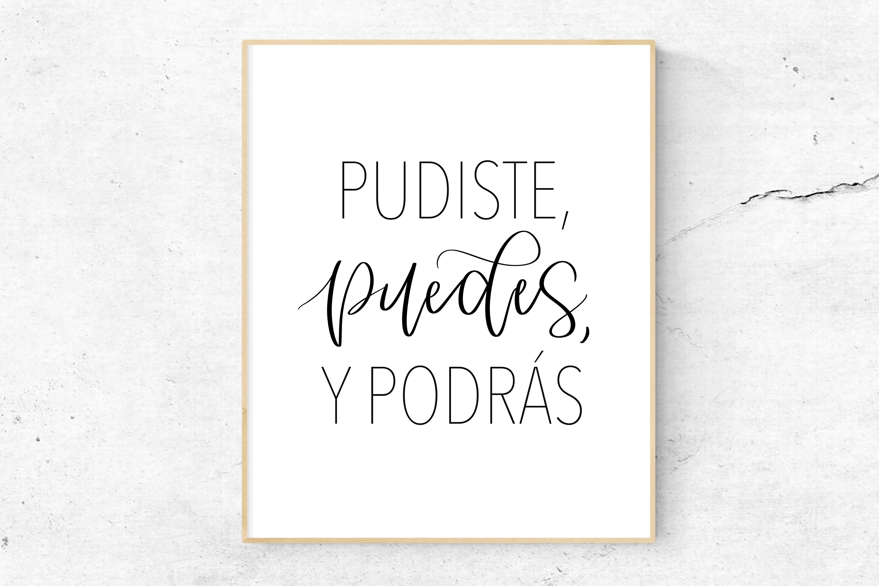 Podras Pudiste Puedes Y Podras Printable Wall Art, Spanish Classroom Sign ...