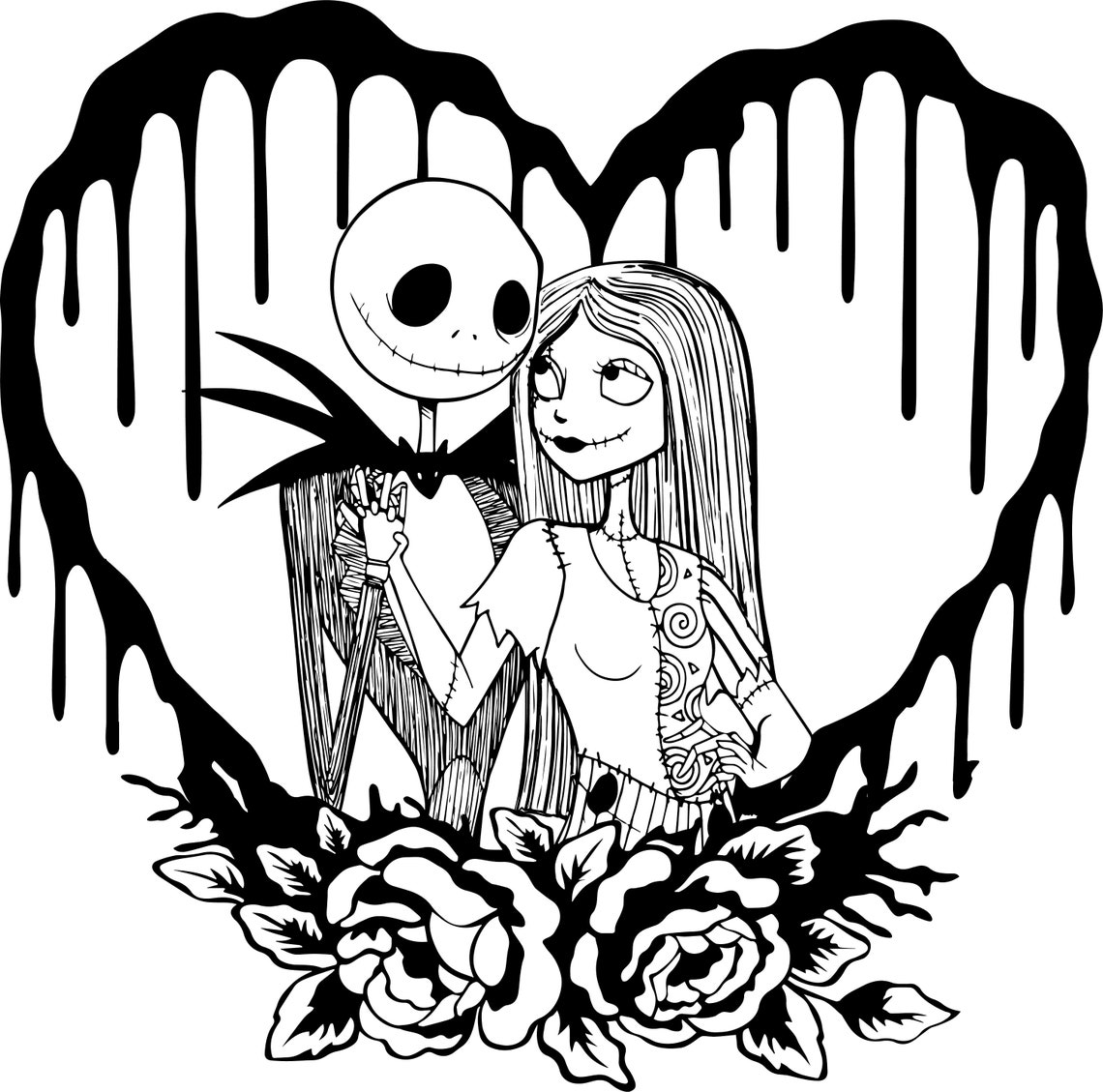 Download Peace Love Jack And Sally SVG Nightmare Before ChristmasTrue | Etsy