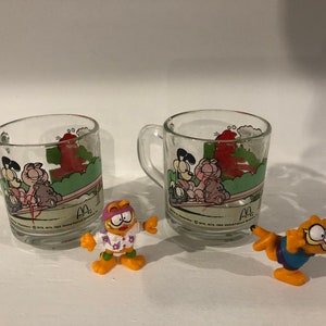 Tazas de cristal vintage de McDonald&#39;s con Garfield