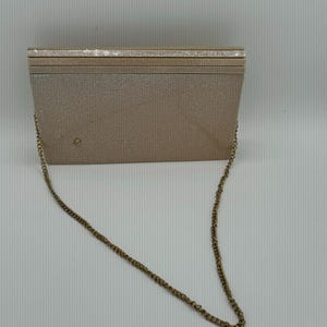 Vintage Sparkly Glitter Lucite Clutch with Chain Strap - Elegant Evening Bag