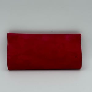 Vintage Red Satin Clutch with Floral Pattern - Elegant Evening Purse