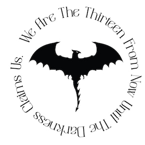 May include: Black silhouette of a dragon with wings spread wide.