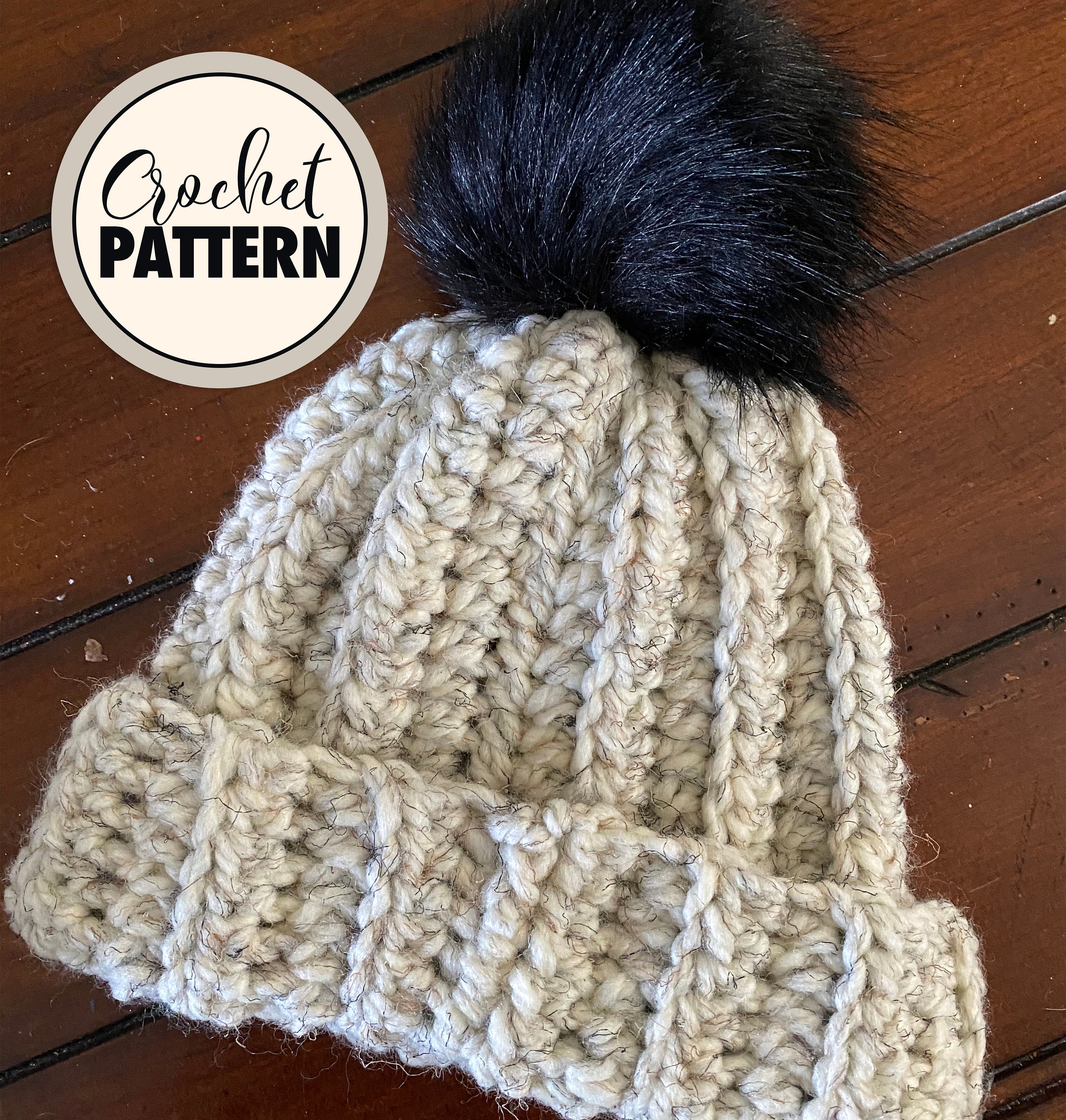 1 Hour Crochet Winter Pom Hat 