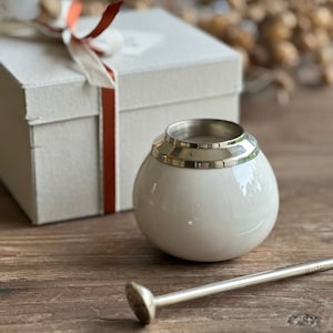 Ceramic Mate Cup with bombilla, Argentina Mate Gourd and straw Bundle, Ceramic Mate Gourd Set, Mothers Day Mate Gift Box