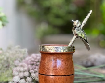 Yerba Mate Bombilla, paille d'alpaga faite main, filtre à feuilles mobiles, passoire à thé, petit cadeau pour elle, cadeau pour une amie, Bombilla Argentine