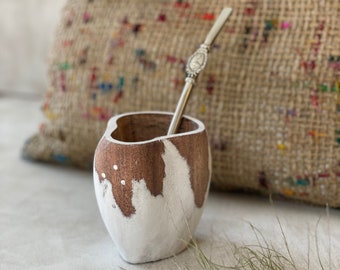 Yerba Mate Cup, Houten Mate Kalebas, Mate Gift Set Argentinië, Alpaca Bombilla, Cadeau voor vriend, cadeau voor papa, Mate Gift Box Vaderdag