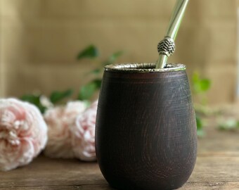 手彫りのマテ茶カップ、アルパカシルバーボンビリャ、初心者向けマテ茶