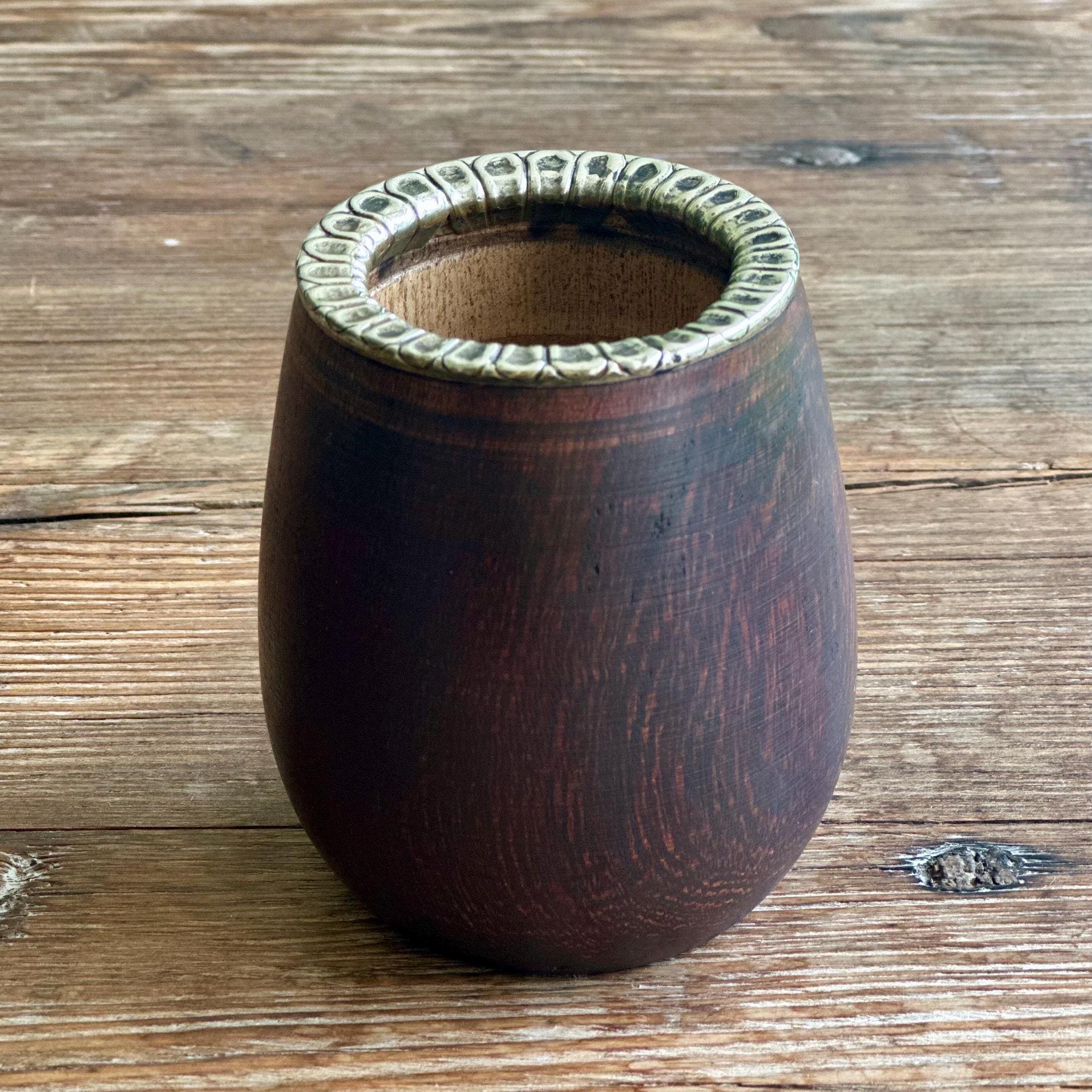 手彫りのマテ茶カップ、アルパカシルバーボンビリャ、初心者向けマテ茶