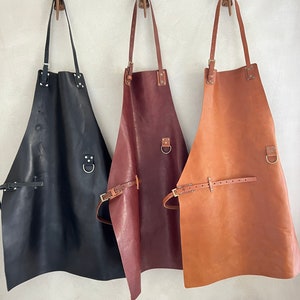 Argentine BBQ Gift Set, Leather Apron, Grill Accessories, Personalized Tan Apron