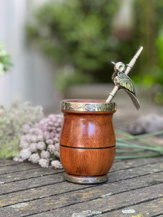 Yerba Mate Bombilla, Paja de Alpaca hecha a mano, Filtro de hojas