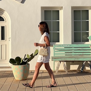 Seashell Embroidered Raffia Bag: Natural Fiber Beach Tote
