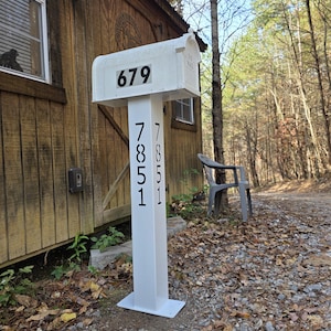 Personalized Metal Mailbox Post, Address Column, Custom House Number ...