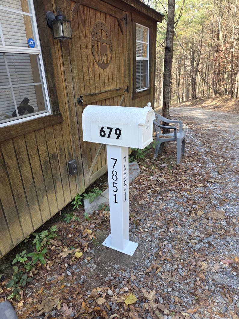 Personalized Metal Mailbox Post, Address Column, Custom House Number ...