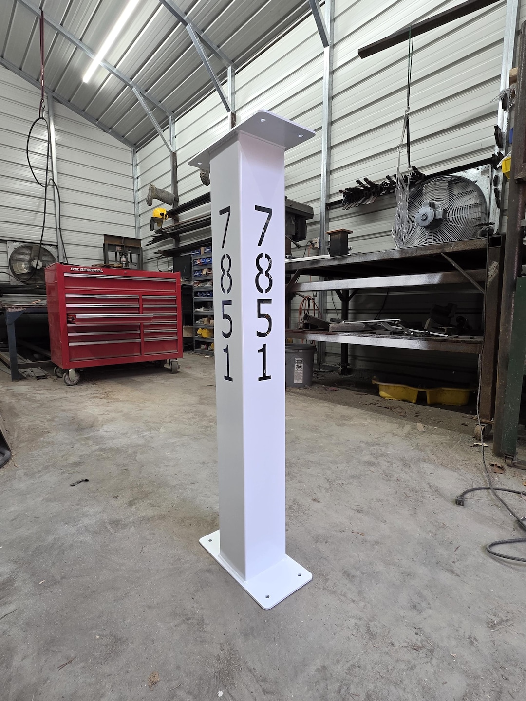 Personalized Metal Mailbox Post, Address Column, Custom House Number ...