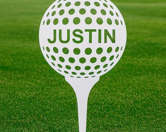 Personalized Golf Metal Sign | Custom Golf Name Sign | Kids Sports Room Decor | Golf Sign for Nursery, Man Cave Golf Decor, Golf Yard Stake