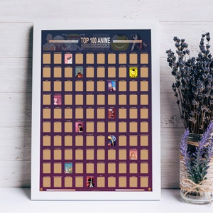 Guildable Top 100 Anime of All Time Scratch Off Poster | Etsy