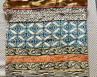 Veelkleurige mooie Indiase handgemaakte katoenen pareo, sarong met handblokprint, sjaals voor dames, decoratieve Dupatta