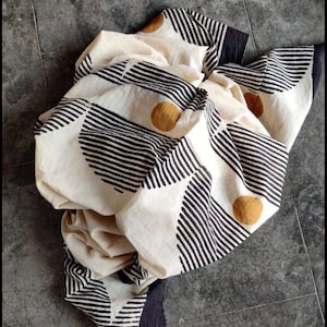 Pareo colorido com estampa de bloco de mão | Dupatta de algodão | Embalagem reciclada