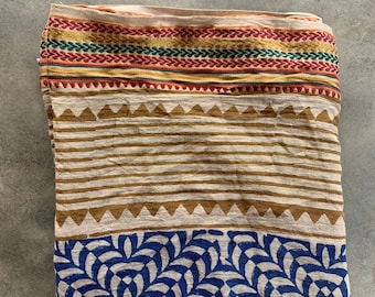 Hand Block Printed Cotton Pareo | Women's Wear Sarong | Decorative Dupatta