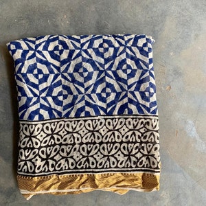 Hand Block Print Cotton Sarong: Indian Pareo Dupatta