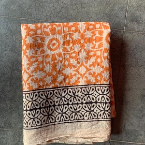 Beautiful Indian Hand Made Cotton Pareo,Hand Block Print Sarong,Womens Wear Scarves, Decorative Dupatta image 1