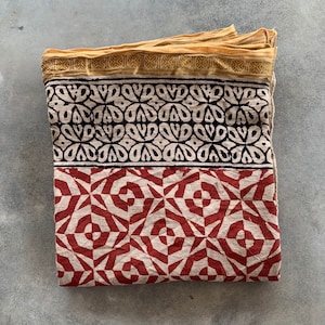 Indian Cotton Sarong | Hand Block Print Pareo | Elegant Women&#39;s Wear Scarves
