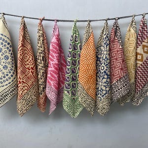 Set of 10  Hand printed bandana,Neckkerchief,Handkerchief,Necktie made with natural colours gift item