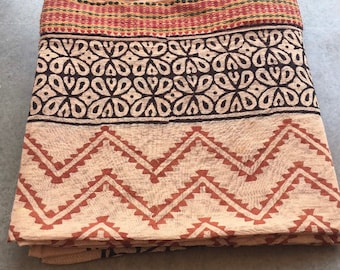 Hand Block Printed Indian Cotton Pareo | Elegant Sarong | Decorative Women's Dupatta