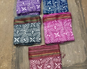Set of 5 Indian Hand Block Printed Cotton Pareo | Sarong & Women&#39;s Wear Dupatta
