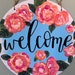 Flowers Welcome Sign - Wooden Welcome Sign - Flowers Welcome Sign ...