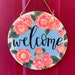 Flowers Welcome Sign - Wooden Welcome Sign - Flowers Welcome Sign ...
