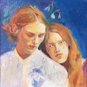 Retrato al óleo de la pareja ucraniana Retrato original Ucrania Decoración de la pared patriótica Arte de la pared Arte Bellas personas Decoración del hogar por AGA