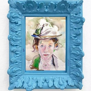 Victorian Lady Watercolor Portrait Original Painting Beautiful Woman  Renaissance Home Decor Royal Woman by AGA